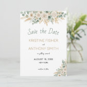 Elegant Blush Floral Save the Date Card (Staand voorkant)