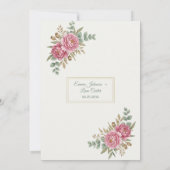 Elegant Blush Floral Save the Date Kaart (Achterkant)