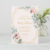Elegant Blush Floral | schotelapparaat voor pastee Kaart (Staand voorkant)