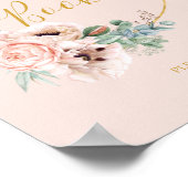 Elegant Blush Floral | Schrijfbord voor pastgebiek Poster (Hoek)