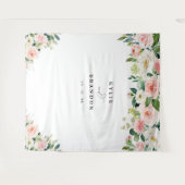 Elegant Blush Floral Script Engagement Party Wandkleed (Voorkant (horizontaal))