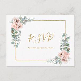 Elegant Blush Floral   Song Request RSVP Briefkaar Briefkaart