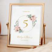 Elegant Blush Floral | Tabelnummer Kaart