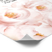 Elegant Blush Floral Tables Sezing Chart Weddensch Poster (Hoek)