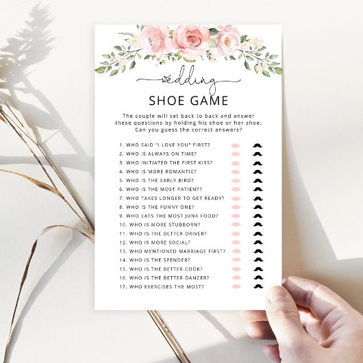 Elegant blush floral The bruiloft shoe game