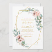 Elegant Blush Floral | Traditioneel huwelijk Kaart (Voorkant)