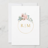 Elegant Blush Floral | Traditioneel huwelijk Kaart (Achterkant)