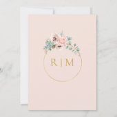 Elegant Blush Floral | Traditioneel paashuwelijk Kaart (Achterkant)