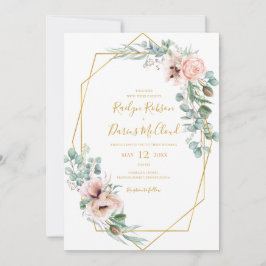 Elegant Blush Floral | Uitnodiging tot Casual wedd