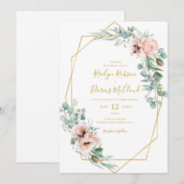 Elegant Blush Floral | Uitnodiging tot Casual wedd