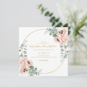Elegant Blush Floral | Uitnodiging tot weddenschap (Staand voorkant)