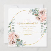 Elegant Blush Floral | Uitnodiging tot weddenschap (Voorkant)
