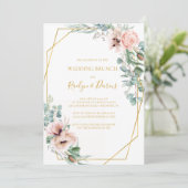 Elegant Blush Floral | Uitnodiging voor bruiloft B (Staand voorkant)