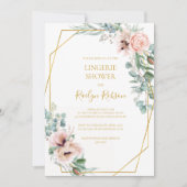Elegant Blush Floral | Uitnodiging voor een Linger (Voorkant)