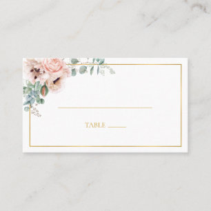 Elegant Blush Floral   Vaste bruiloft Plaatskaartje