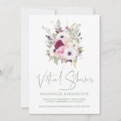 Elegant Blush Floral Virtual Vrijgezellenfeest Kaart (Voorkant)