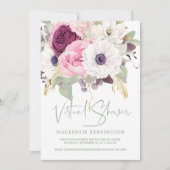 Elegant Blush Floral Virtual Vrijgezellenfeest Kaart (Voorkant)