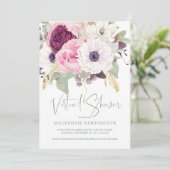 Elegant Blush Floral Virtual Vrijgezellenfeest Kaart (Staand voorkant)