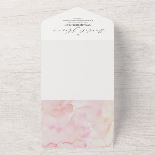 Elegant Blush Floral Vrijgezellenfeest & Advice All In One Uitnodiging (Buitenkant)