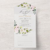 Elegant Blush Floral Vrijgezellenfeest & Advice All In One Uitnodiging (Binnen)