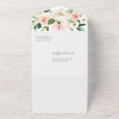 Elegant Blush Floral Vrijgezellenfeest All In One Uitnodiging (Buitenkant)