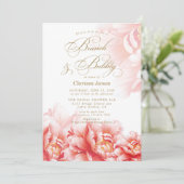 Elegant Blush Floral Vrijgezellenfeest Brunch & Bu Kaart (Staand voorkant)