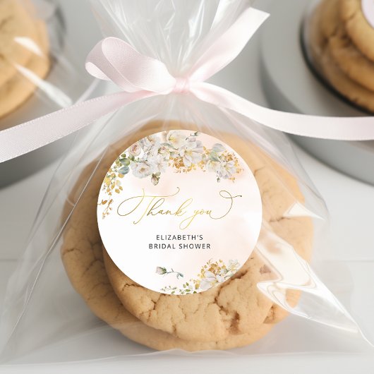 Elegant Blush Floral Vrijgezellenfeest dank u Ronde Sticker