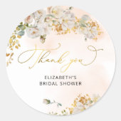 Elegant Blush Floral Vrijgezellenfeest dank u Ronde Sticker (Voorkant)