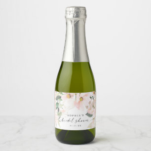 Elegant Blush Floral Vrijgezellenfeest Favors Sparkling Wijnetiket