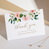 Elegant Blush Floral Vrijgezellenfeest Hartelijk d Bedankkaart