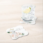 Elegant Blush Floral Vrijgezellenfeest Kartonnen Onderzetters (Insitu)