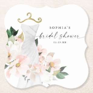Elegant Blush Floral Vrijgezellenfeest Kartonnen Onderzetters