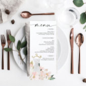 Elegant Blush Floral Vrijgezellenfeest Menu