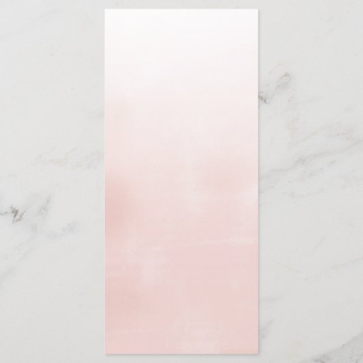 Elegant Blush Floral Vrijgezellenfeest Menu (Achterkant)