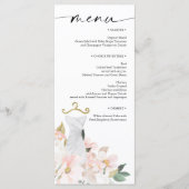 Elegant Blush Floral Vrijgezellenfeest Menu (Voorkant)