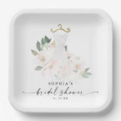 Elegant Blush Floral Vrijgezellenfeest Papieren Bordje (Voorkant)