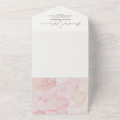 Elegant Blush Floral Vrijgezellenfeest & Recipe All In One Uitnodiging (Buitenkant)