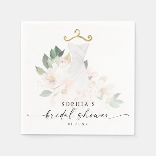 Elegant Blush Floral Vrijgezellenfeest Servet (Voorkant)