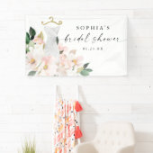 Elegant Blush Floral Vrijgezellenfeest Welkom Spandoek (Insitu)