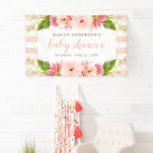Elegant Blush Floral Waterverf Baby Girl Shower Spandoek (Insitu)