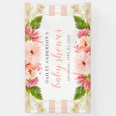 Elegant Blush Floral Waterverf Baby Girl Shower Spandoek (Verticaal)