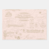 Elegant Blush Floral Waterverf  script Inpakpapier Vel (Voorkant 2)