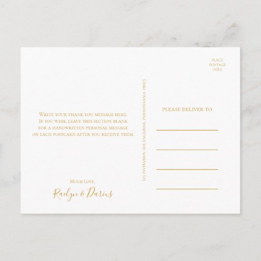 Elegant Blush Floral | Weddenschap Hartelijk dank  Briefkaart (Achterkant)