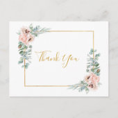 Elegant Blush Floral | Weddenschap Hartelijk dank  Briefkaart (Voorkant)