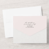 Elegant Blush Floral Weddenschap in één uitnodigin All In One Uitnodiging (Achterkant)