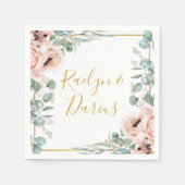Elegant Blush Floral | Weddenschap Napkins Servet (Voorkant)