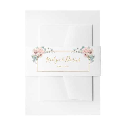 Elegant Blush Floral | Weddenschap Uitnodigingen Wikkel (Voorkant Voorbeeld)