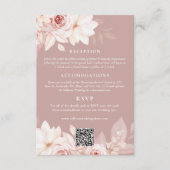 Elegant Blush Floral Wedding Details en RSVP Informatiekaartje (Voorkant)