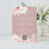Elegant Blush Floral Wedding Details en RSVP Informatiekaartje (Staand voorkant)