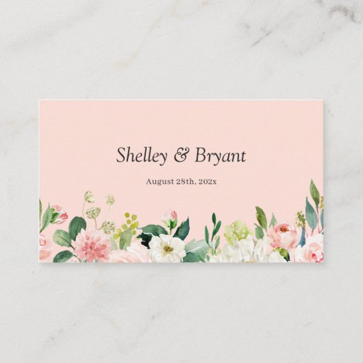 Elegant Blush Floral Wedding Gift Registry QR Code Informatiekaartje (Achterkant)